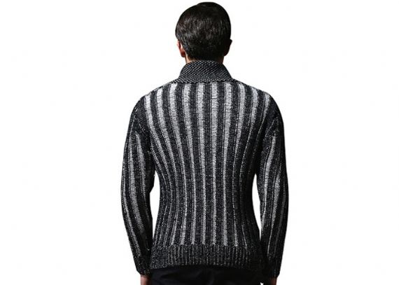 Suéter de manga larga de invierno moderno, suéter de géneros de punto con cable con cremallera de calibre 7 para hombres