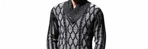 Modern Winter Long Sleeve Sweater , Men's 7 Gauge Zip Cable Knitwear Sweater
