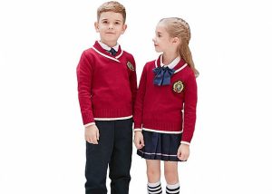 Knitted Primary School Uniform Pullover Sweaters for Boys And Girls