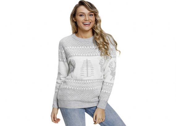 Christmas Elk Jerséis de punto para mujer 12 GG Nylon / Jersey de materiales acrílicos