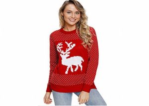 Christmas Elk Jerséis de punto para mujer 12 GG Nylon / Jersey de materiales acrílicos