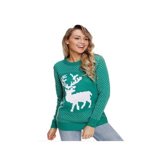 Christmas Elk Jerséis de punto para mujer 12 GG Nylon / Jersey de materiales acrílicos