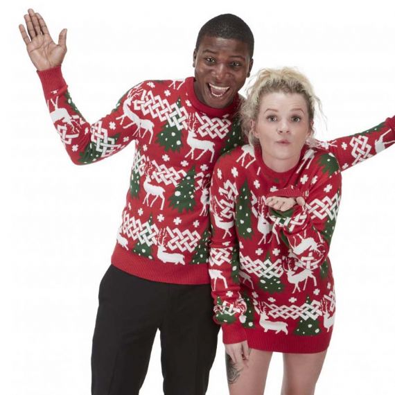 Cute Jacquard Design Christmas Sweaters for Couples