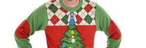 Train Pine Crew Neck Mens Light Up Ugly Christmas Sweater