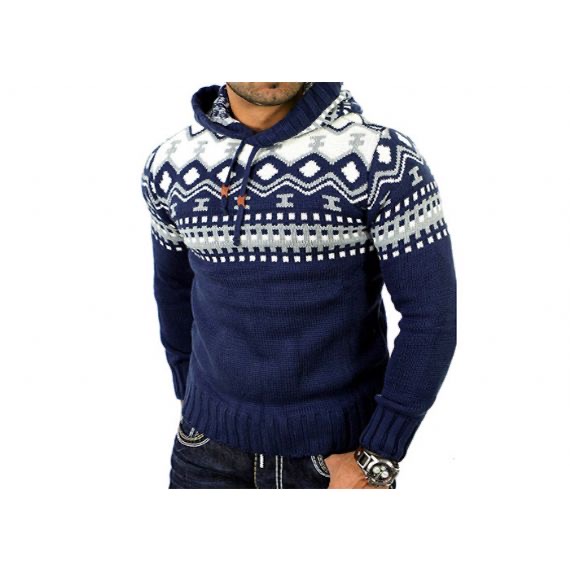 Elegant Jacquard Funny Xmas Sweaters , Tacky Christmas Clothes Hoodie For Men
