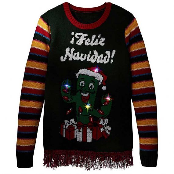 Suéter navideño feo de punto Jersey ligero con cuello redondo y cuello redondo para jóvenes