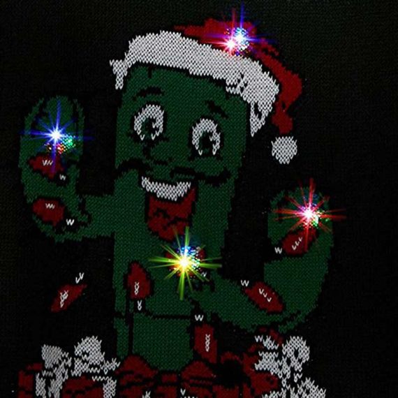 Suéter navideño feo de punto Jersey ligero con cuello redondo y cuello redondo para jóvenes