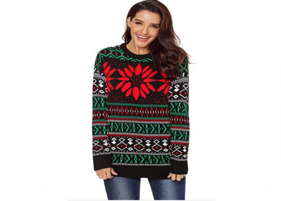 Lindos suéteres navideños feos para mujer