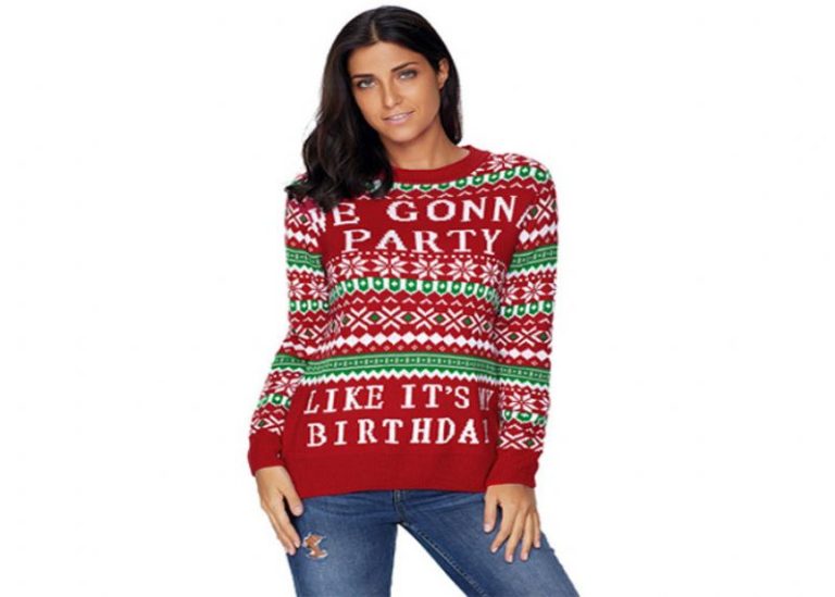 Fine Gauge Knit Ugly Christmas Jumper for Women
