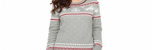 Ladies Plus Size Ugly Christmas Sweater Round Neck Long Sleeve Pullover Sweater