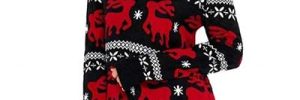 Women's Plus Size Ugly Black Christmas Reindeer Sweater Hoodie With Hat