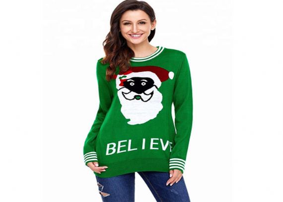 Suéter feo de la Navidad del modelo que hace punto de encargo Jersey de manga larga del estilo de Europa