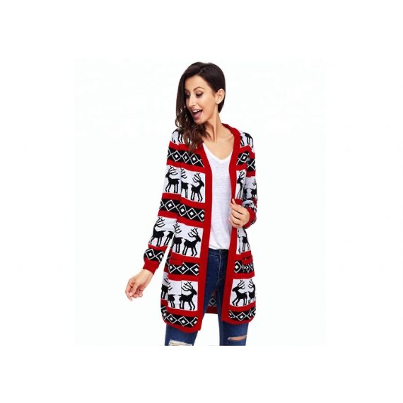Suéter navideño de reno de talla grande para mujer
