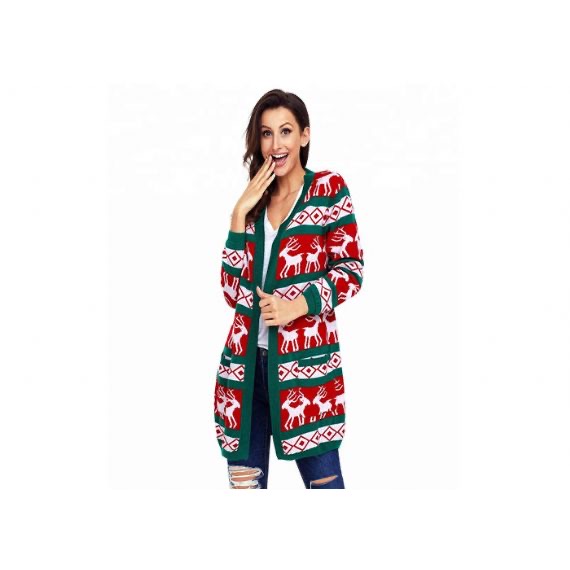 Suéter navideño de reno de talla grande para mujer
