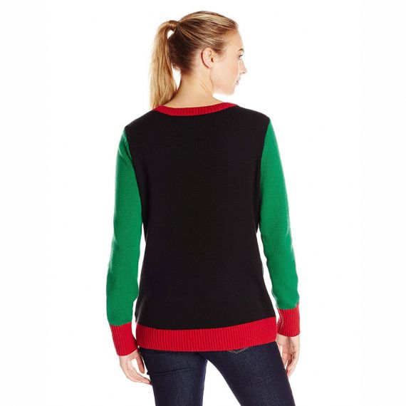 Nuevo suéter de Navidad para mujer con diseño de Navidad con luces LED intermitentes