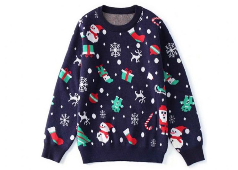 Suéter navideño feo con copo de nieve jacquard Técnicas tejidas por computadora