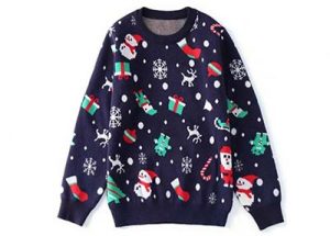 Jacquard Snowflake Ugly Christmas Sweater Computer Knitted Technics