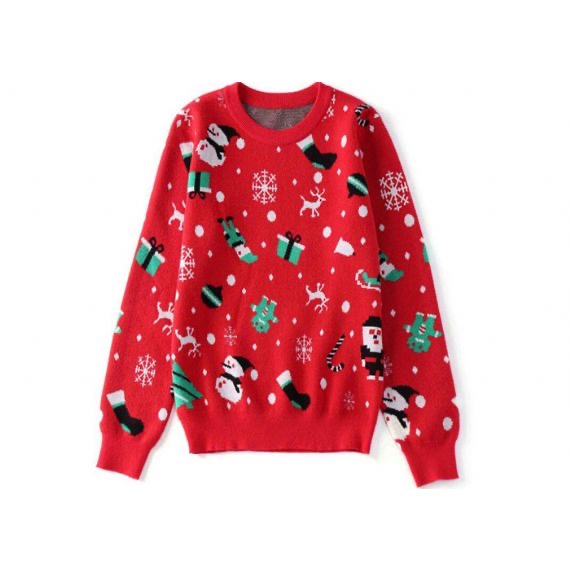 Suéter navideño feo con copo de nieve jacquard Técnicas tejidas por computadora