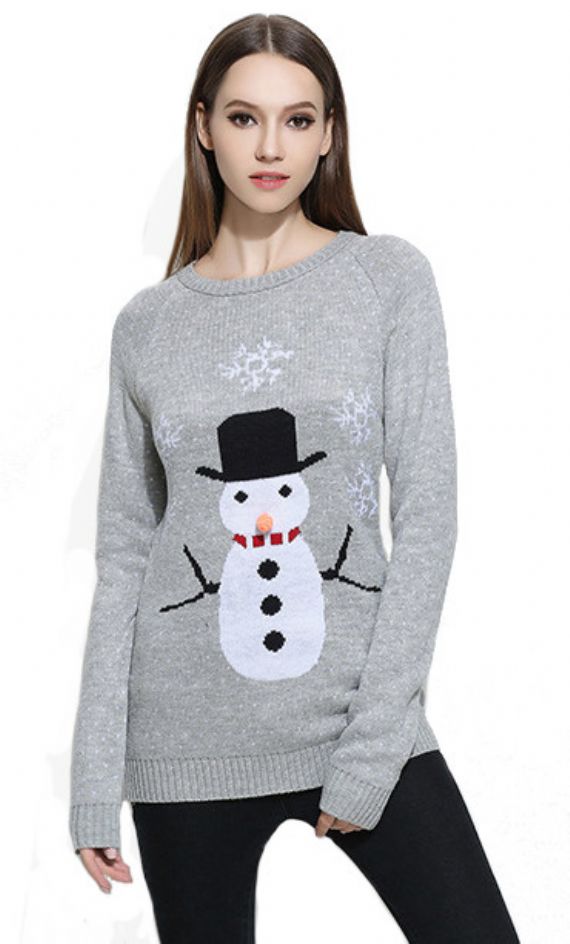 Jacquard Knitted Ugly Christmas Sweater For Women