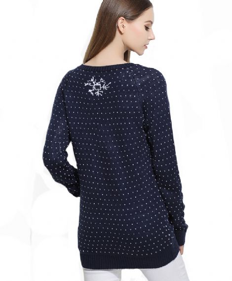 Suéter navideño feo tejido jacquard para mujer
