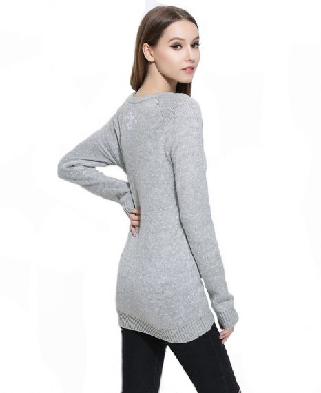 Suéter navideño feo tejido jacquard para mujer