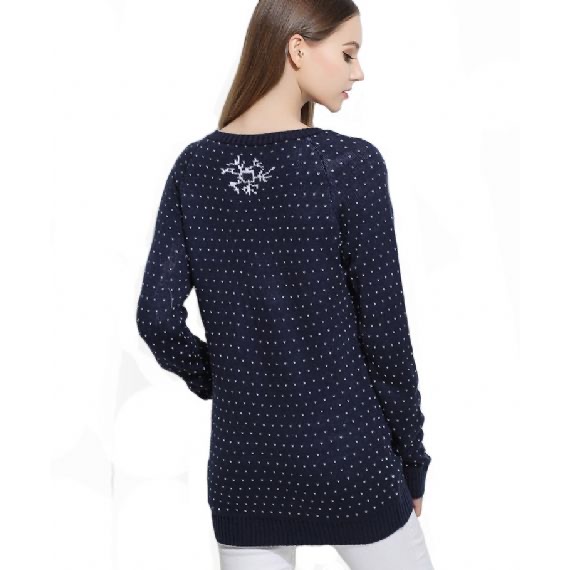 Suéter navideño feo tejido jacquard para mujer