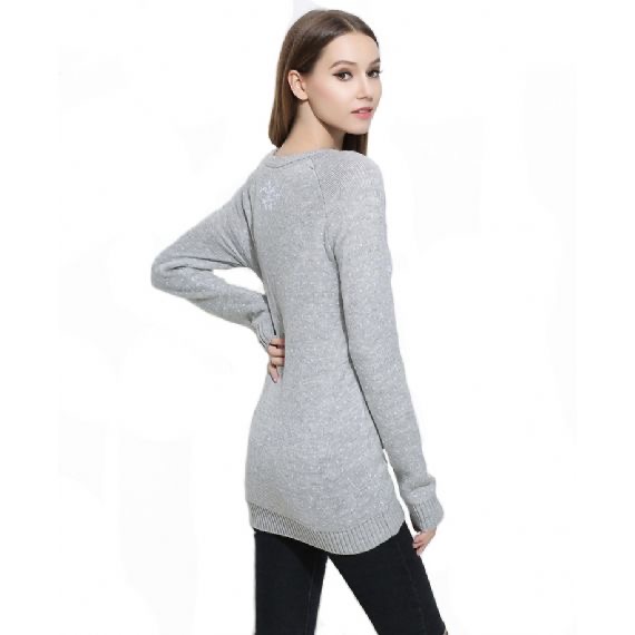 Suéter navideño feo tejido jacquard para mujer