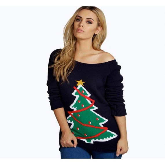 Plus Size Knitted Ugly Christmas Tree Sweater Wholesaler For Women