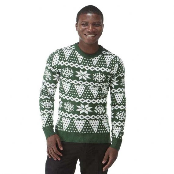 Jersey navideño unisex de manga larga con estampado de copo de nieve para la familia