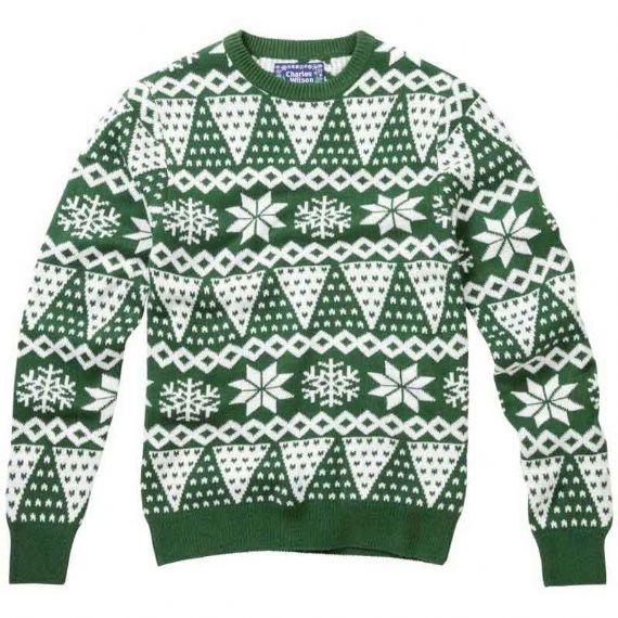 Jersey navideño unisex de manga larga con estampado de copo de nieve para la familia