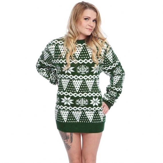 Unisex Long Sleeve Knitted Snowflake Pattern Christmas Jumper for Family