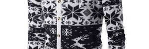 V Neck Mens Christmas Cardigan Sweaters Supplier