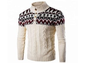 Custom High Neck Christmas Long Sleeve Ugly Sweater Knitted Pullover For Men
