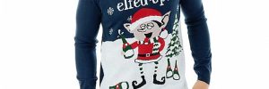 Crew Neck Jacquard Knitted Get Drunk Elfed Up Sweaters