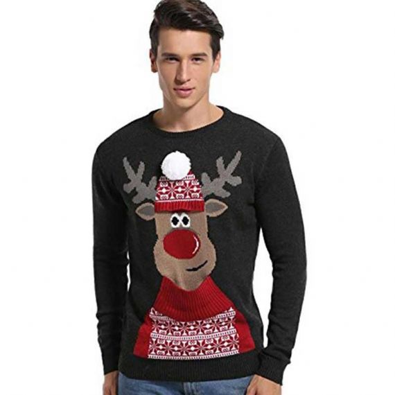 Reindeer Racing Funny Christmas Jumper Men