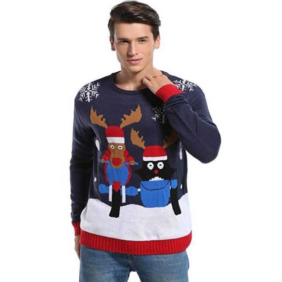 Macacão de Natal engraçado para corrida de renas masculino