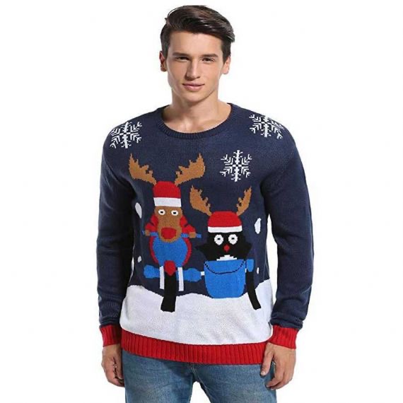 Macacão de Natal engraçado para corrida de renas masculino