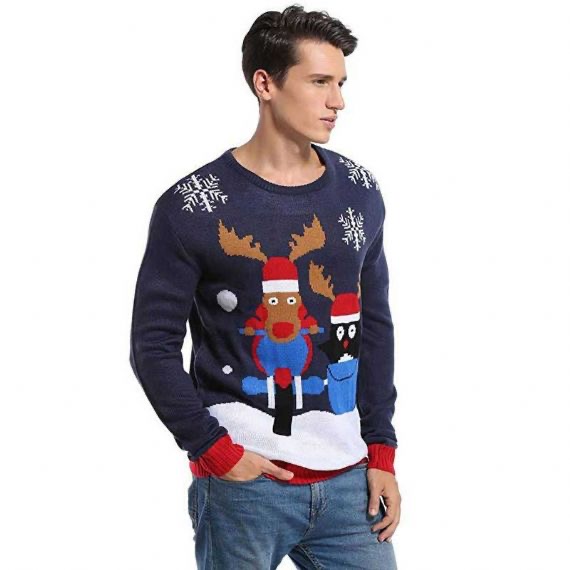 Macacão de Natal engraçado para corrida de renas masculino