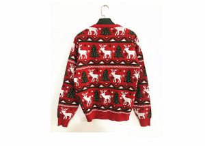 Unisex Red Ugly Design Santa Xmas Knitted Acrylic Sweaters For Party