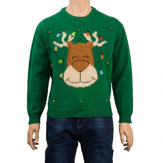 Suéteres de acrílico hechos punto Navidad de Santa feo rojo unisex del diseño para el partido