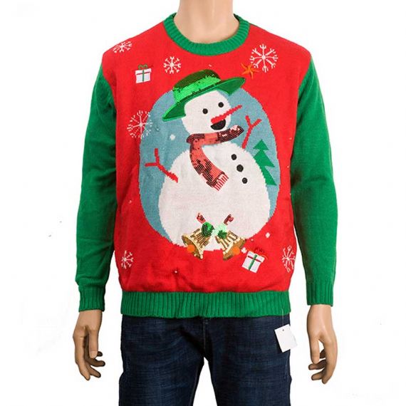 Suéteres de acrílico hechos punto Navidad de Santa feo rojo unisex del diseño para el partido