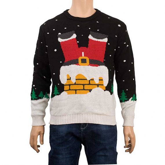 Suéteres de acrílico hechos punto Navidad de Santa feo rojo unisex del diseño para el partido