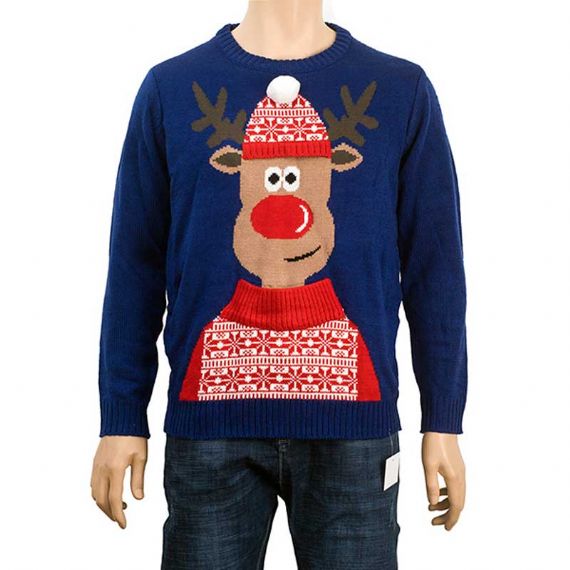 Suéteres de acrílico hechos punto Navidad de Santa feo rojo unisex del diseño para el partido