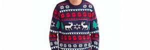 Crew Neck Reindeer Pattern Knitted Christmas Sweater for Family
