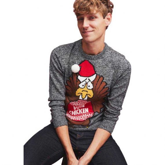 Round Neck Ugly Chicken Christmas Sweater