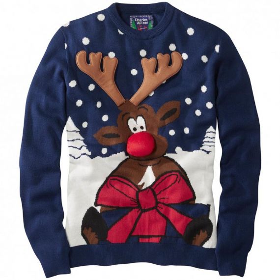 Suéter de Navidad feo unisex 3D Elk Horn