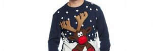 Unisex 3D Elk Horn Ugly Christmas Sweater