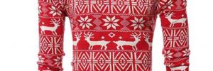 Custom 12gg Jacquard Ugly Reindeer Mens Red Christmas Sweater