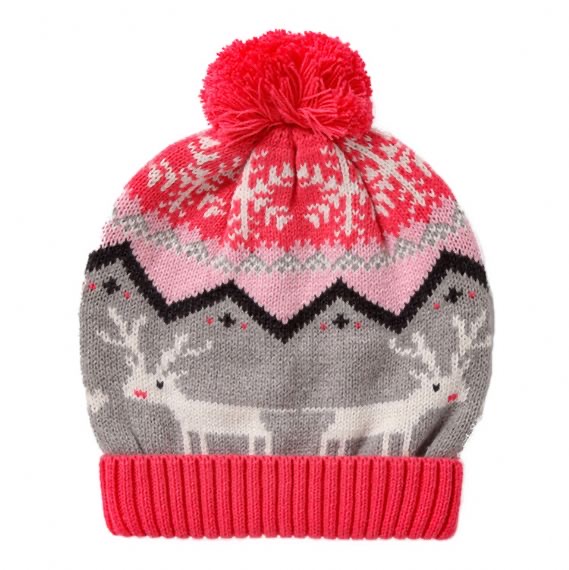Jacquard Cartoon Warm Winter Accessories Knit Christmas Beanie Lindo para bebé