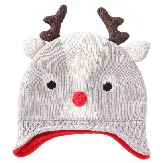 Los accesorios cálidos lindos grises del invierno hicieron punto el sombrero de la gorrita tejida del bebé con las
